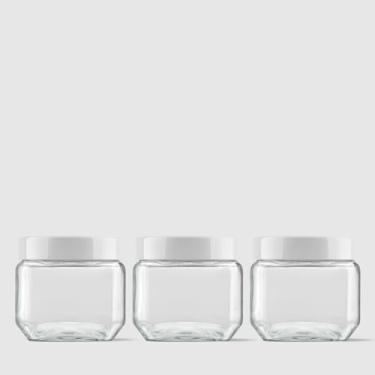 Imagem de Kit com 3 Potes Quadrados Collection 800ml Inox Escovado Invicta