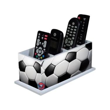 Imagem de Porta Controle Remoto Branco Decoração Bola De Futebol Mod2