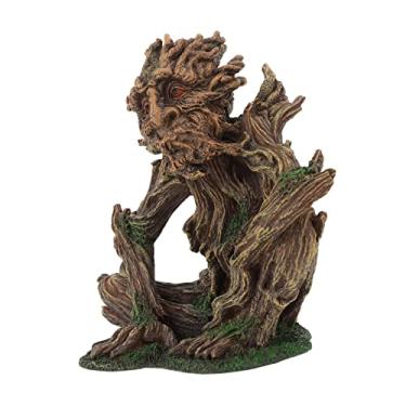 Imagem de Zerodeko Decoração de tronco de árvore de peixe, decoração de rosto de árvore de aquário, ornamentos para tanque de peixes, estatueta de resina para água salgada e água doce, decoração de peixes betta de aquário