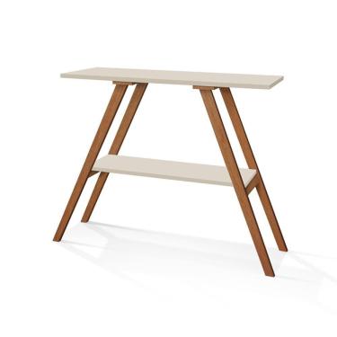 Imagem de Aparador Moderno Sala Cantinho Do Café Pés Em Madeira Off White - Cor: Off White