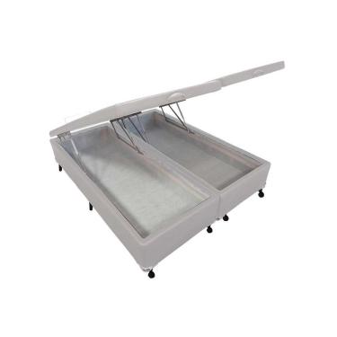 Imagem de Cama Box Baú Castor Universal Branco New Queen - 158x198x35 (2 uni 79X198)