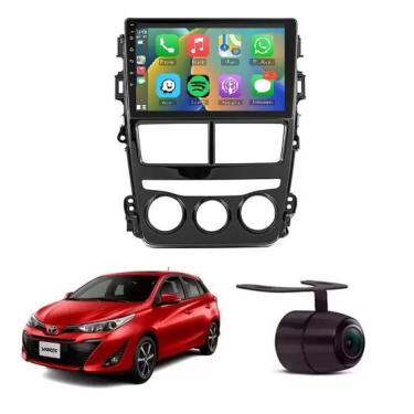 Imagem de Kit Multimidia Yaris Ar Analógico Carplay AndroidAuto 9 Pol bt USB fm - Roadstar 908BR
