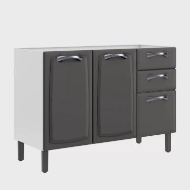 Imagem de Balcão em Aço 120cm 3 Portas e 2 Gavetas sem Tampo New Premium Itatiaia