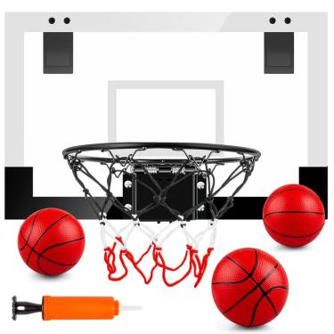 Imagem de Cesta de basquete de salão treywell Sports Fan com 3 bolas para crianças