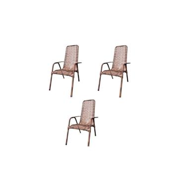 Imagem de Kit c/ 3 Cadeiras De Junco(Alta) – jm Metalúrgica