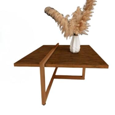 Imagem de Mesa Centro Estilo Industrial Decorativa Moderna(Imbuia/Bronze)