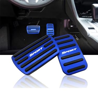 Imagem de NYZAUTO Almofadas de pedal de desempenho antiderrapantes compatíveis com Honda 10/11ª geração Civic, capas de pedal de freio e acelerador de alumínio sem perfuração azul