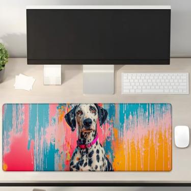 Imagem de Turamurra Mouse pad colorido para jogos dálmata presentes 80 cm x 30 cm, base de borracha antiderrapante para computadores, laptop, escola, escritório, acessórios para casa, decoração, mouse pad