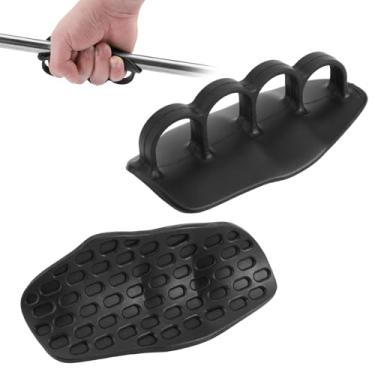 Imagem de 2 peças de alças antiderrapantes para treino, luvas de silicone para levantamento de peso, academia, antiderrapante, luvas protetoras de mão, para treinamento de academia, homens e mulheres (preto)