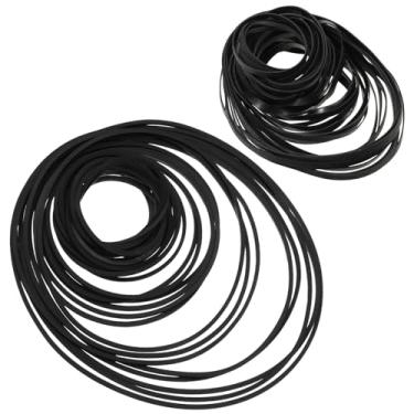 Imagem de 100 peças de correias de borracha preta gravador de cassete reparação manutenção mistura fita cassete plana 40-135 mm máquina cintos de borracha substituição para DVD CD LD VCR drives (largura 1 mm e