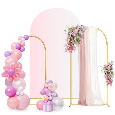 Imagem de Bingyouth Suporte De Arco Metal Para Cenário, Conjunto 3 Suportes Casamento Dourados (2,2 M, 1,9 1,8 M), Balão, Estrutura Arqueada Festa Aniversário, Celebração Natal, Decoração Jardim E (Apenas Sup