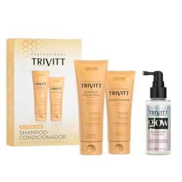 Imagem de Kit Home Care Shampoo e Condicionador + Glow  Trivitt - Itallian Hairt
