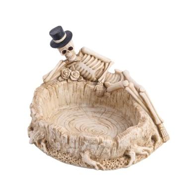 Imagem de Cinzeiro de criatividade cinzeiros para fumadores de interior para homens mulheres lindo crânio divertido moda resina para uso doméstico escritório ornamentos
