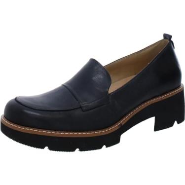 Imagem de Naturalizer Mocassim feminino Darry Slip-On Leve Sola com Salto, Couro preto, 7.5 X-Wide