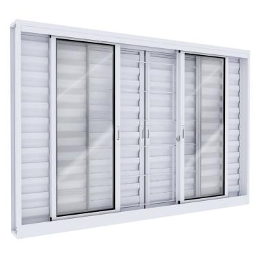 Imagem de Janela de Aço com Grade Facilita Lucasa  Branco