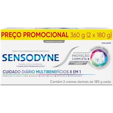 Imagem de Sensodyne NOVO Creme Dental Proteção Completa com Flúor, Contra a Sensibilidade 8 em 1, 2 Unidades de 180g