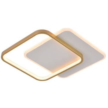Imagem de Plafon Moderno Dourado Fosco 54cm Led 43W 3 em 1 Bivolt 15703-PL