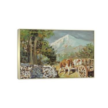 Imagem de Harvey Dunn Famosa Imagem em tela - Impressões de arte de parede - Carrinho de pintura com moldura prateada para sala de estar quarto decoração de casa 60 x 90 cm - 23 x 35 pol