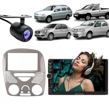 Imagem de Central Multimídia 2 Din Mp5 Palio G2 Câmera Moldura Cinzab