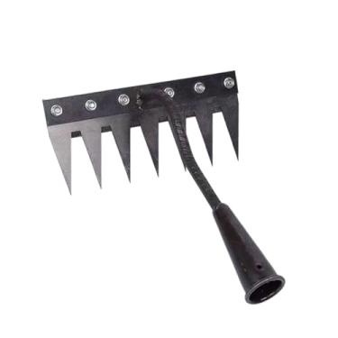 Imagem de WeiLaiKeQi Ferramenta de capina, enxada de jardim, ferramenta de jardinagem afiada, resistente, ancinho de metal para jardim, ancinho para capina, para arar o, 7 Dentes