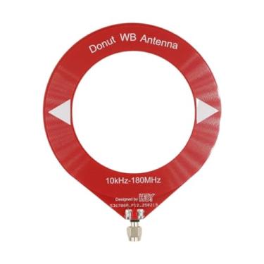 Imagem de AsrMyjcx Mini antena loop 10KHz-180MHz, resistente, de ondas curtas e médias, com suporte portátil de alto desempenho, substitui diretamente a antena donut, Vermelho