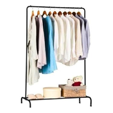Imagem de Arara Cabideiro De Pendurar Roupa Roupas Com Sapateira De Chão, Ideal Para Quarto, Loja, Closet, Cor Branco ou Preto