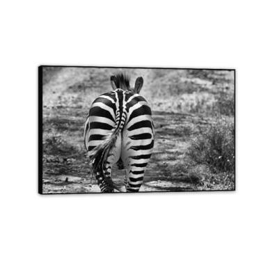 Imagem de SDYJ6GSW Imagens de animais preto e branco para decoração de parede rabo de zebra preto e branco animal impressão de cavalo imagem de tela arte de parede zebra decoração de parede para sala de estar