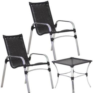 Imagem de Jogo com 2 Cadeiras e Mesa Emily para Área, Jardim, Varanda, Piscina - Trama