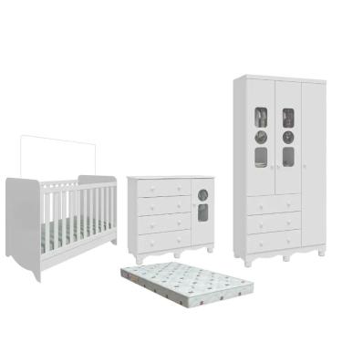 Imagem de Quarto Bebe Completo Dorabelly Dyte MDF 3 Pt + Colchão