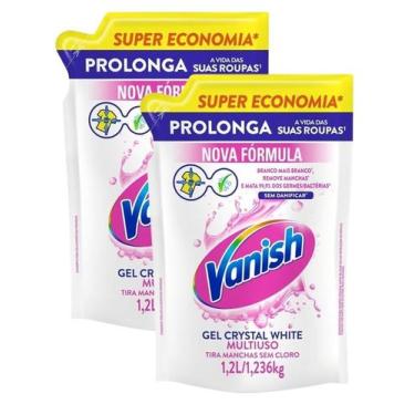 Imagem de 2 Tira Manchas Vanish Multiuso Crystal White Sem Cloro 1,2l - VANISH.