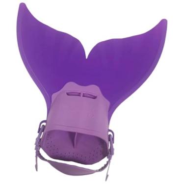 Imagem de kowaku Mermaid Swim Nadadeiras de Snorkel Ajustáveis ​​Nadadeiras de Natação Equipamento de Vestido para Crianças Iniciantes Mergulho com Snorkel, Roxo