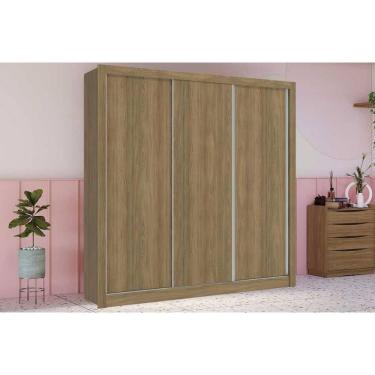 Imagem de Guarda Roupa Casal 3 Portas de Correr e 2 Gavetas M570 Flex Nogueira/Nogueira ou Fendi - Kappesberg