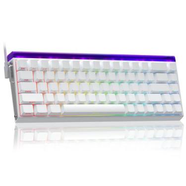 Imagem de Teclado para jogos AULA HERO 68 HE 60% com fio RGB retroiluminado bran