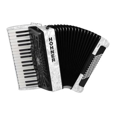 Imagem de Acordeão de piano cromático Hohner Bravo III 72 (branco perolado)