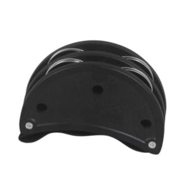 Imagem de Milageto Tamborim de pé com sinos de metal Percussão para instrumento de bandolim, Preto