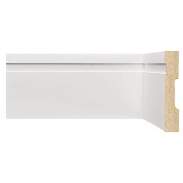 Imagem de Kit Rodapé de MDF 40 Barras Frisadas de 10cm x 2,40m Rende 96 Metros Moldufama Branco