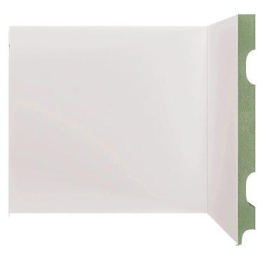 Imagem de Kit Rodapé de MDF 3 Barras Lisas de 20cm x 2,40m Rende 7,2 Metros Moldufama Branco