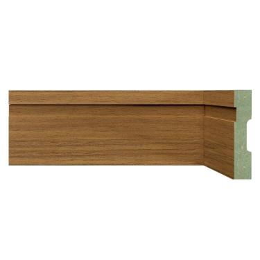 Imagem de Kit Rodapé de MDF 15 Barras Frisadas de 10cm x 2,40m Rende 36 Metros Moldufama Cedro