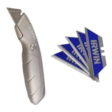 Imagem de Kit Estilete Fixo Trapezoidal Bi-metal + 5 Lâminas - Irwin, 79697