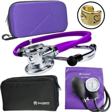 Imagem de Kit Aparelho Pressao Esteto Rappaport Duplo Incoterm, Violeta escuro