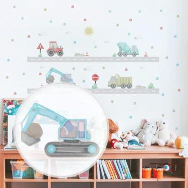 Imagem de Adesivos Decorativos Carros Infantil Lavável Seguro Fácil Aplicação para Quarto Bebê ou Criança Menina Menino Área Kids