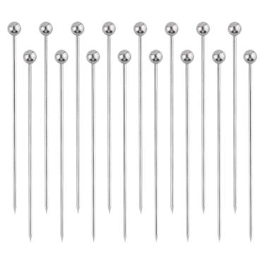 Imagem de GSHLLO 16 Pçs Palitos de Coquetel de Aço Inoxidável de 11 cm Palitos de Coquetel Reutilizáveis Palitos de Aperitivo Longos Espetos Decorativos de Bebida para Churrasco Snacks