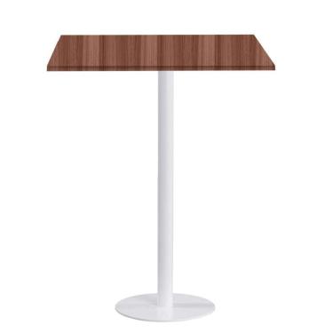 Imagem de Mesa Pisa Beta Bistrô Fratini 107,50cm (a) Disco Redondo Branco Tampo Mdp Quadrado Walnut 60cm (l)