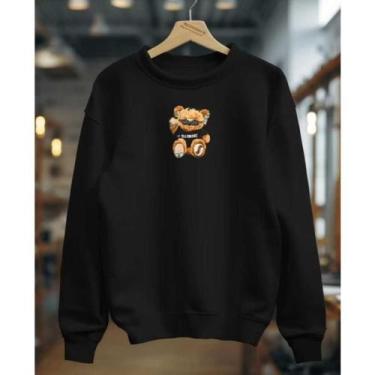 Imagem de Moletom Careca Gola Redonda Unissex Masculino e Feminino Flanelado Blu