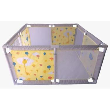 Imagem de Cercadinho Quadrado Balão e Girafa - Styll Baby Amarelo