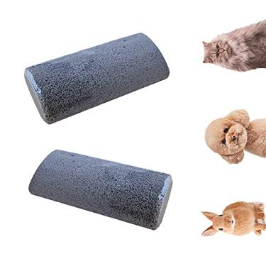 Imagem de Removedor de pelos de animais de estimação - pedra-pomes para remoção de pelos de cães, escova de remoção de pelos de gatos para móveis, sofá e carpete (pacote com 2) cinza