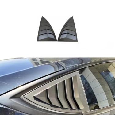 Imagem de Capa de persiana traseira para janela traseira do carro modelo Y 2019-2023 Kit de corpo de janela de painel traseiro (preto fosco)