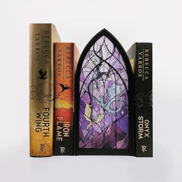 Imagem de TwoDays 4th Wing Inspired Book Nook – Fantasia Dragon Merch Bookshelf Decor para amantes de livros, presentes para biblioteca de colecionadores de livros (preto)