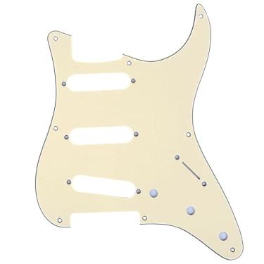 Imagem de Musiclily Pro 8 Furos 50s Estilo Vintage Escudo SSS Pickguard Strato para Guitarra Americanaa Stratocaster 57, 3 Camadas Creme