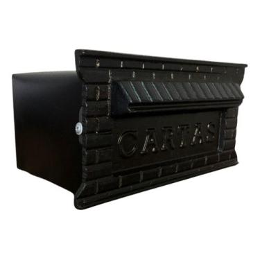 Imagem de Caixa De Correio Tijolinho Preta Pequena De Embutir Muro - HD INOX